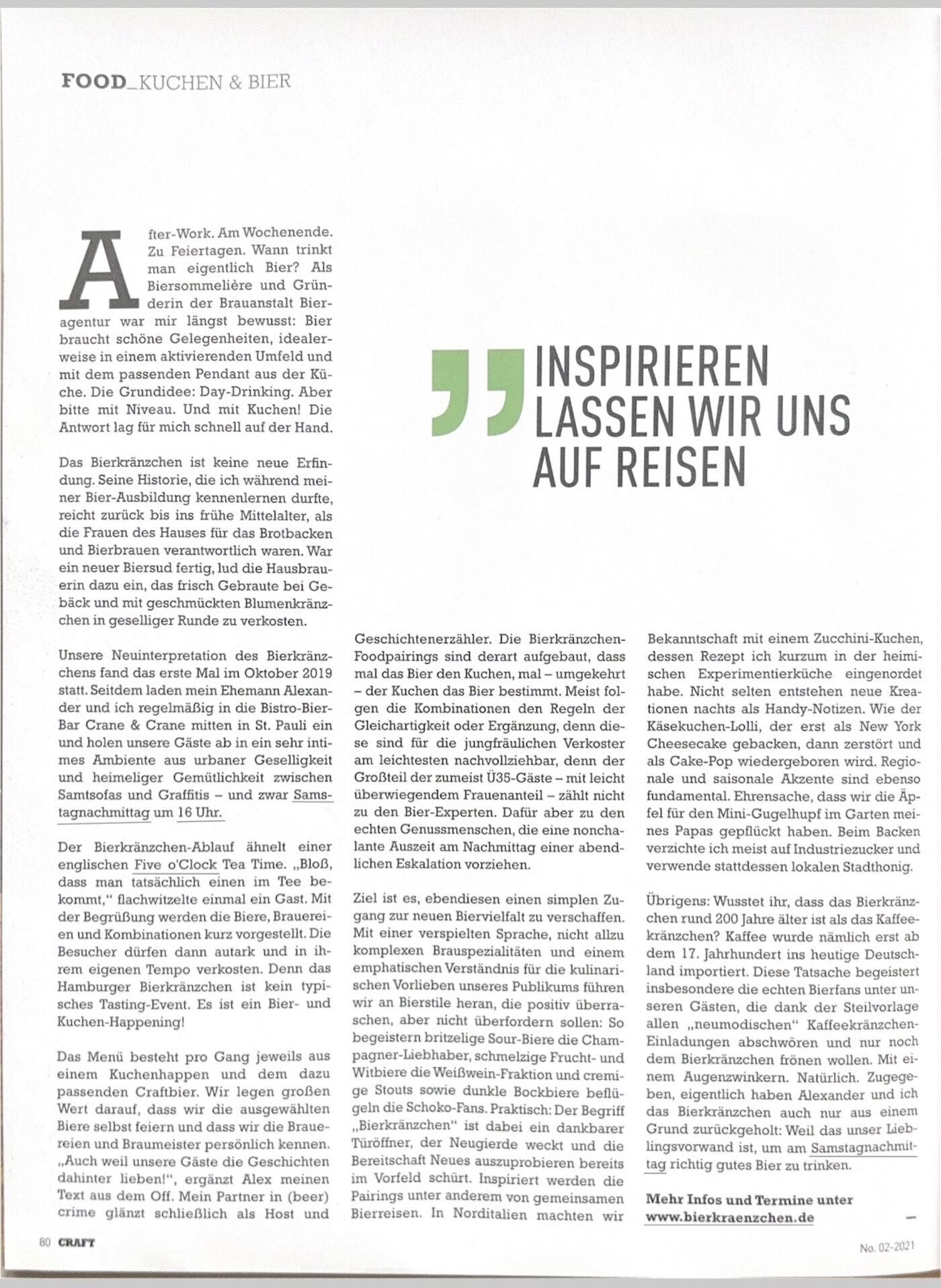 Meiningers CRAFT – Bierkränzchen Presseartikel, Story S.3